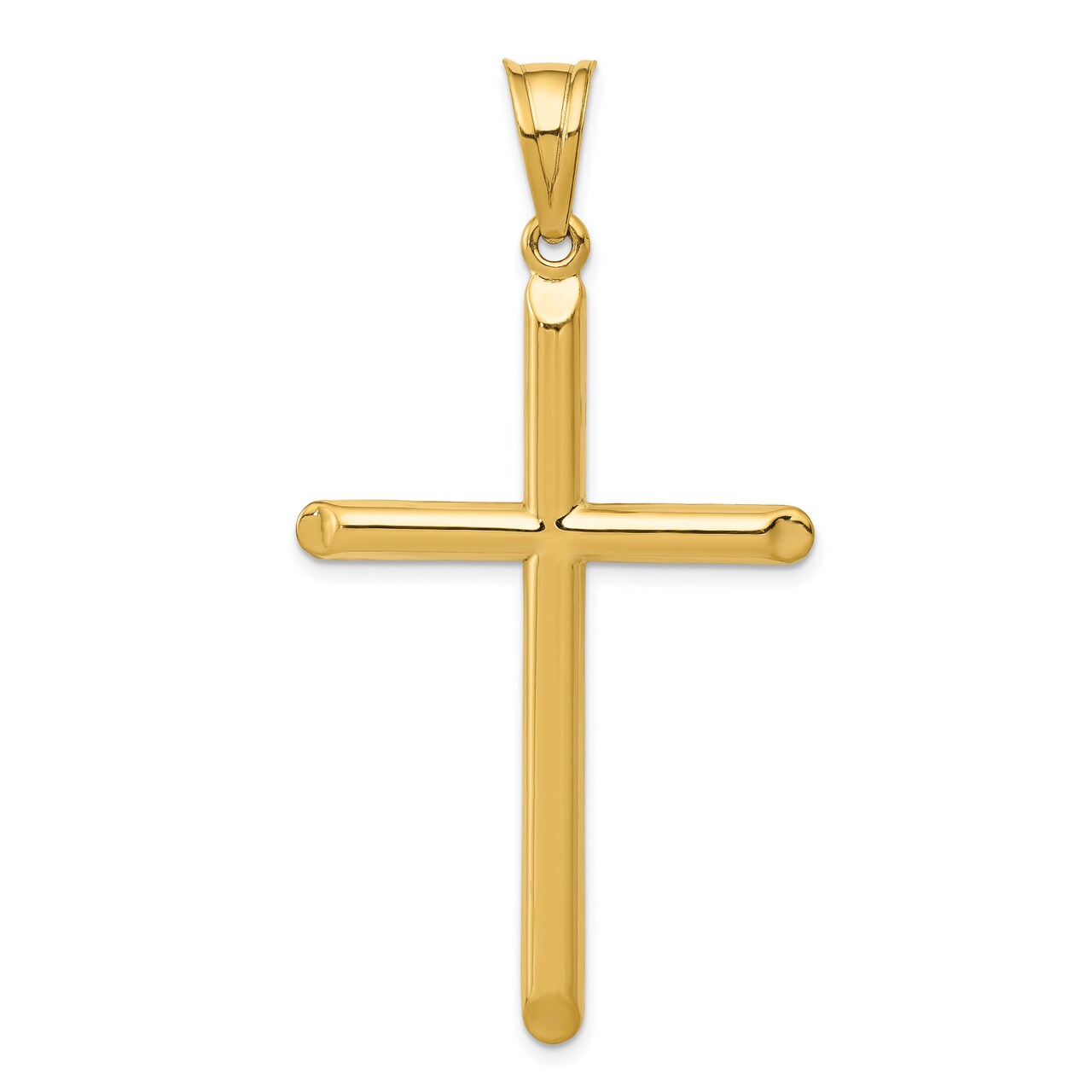14K Yellow Gold Cross Pendant Charm Religious Jewerly 56mm x 30mm